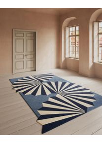 benuta Finest Matto Pli Sininen 160x230 cm Sininen Abstrakti,Geometrinen,Rakennemix