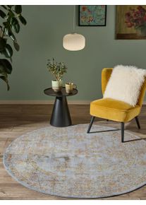 benuta nest Pest&auml;v&auml; matto Miray Harmaa/oranssi &oslash; 160 cm Harmaa/oranssi Vintage