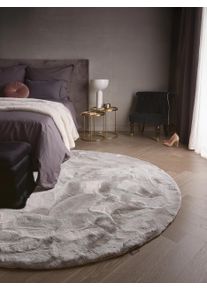 benuta Finest Py&ouml;re&auml; p&ouml;rr&ouml;matto Fine Harmaa &oslash; 160 cm Harmaa Yksiv&auml;rinen