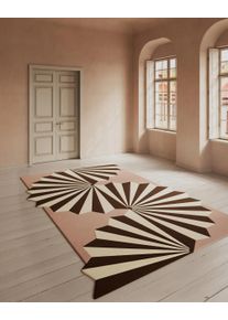 benuta Finest Matto Pli Vaaleanpunainen 160x230 cm Vaaleanpunainen Abstrakti,Geometrinen,Rakennemix