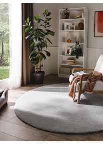 benuta nest Pest&auml;v&auml; p&ouml;rr&ouml;matto Melvin Vaaleanharmaa &oslash; 150 cm py&ouml;re&auml; Vaaleanharmaa Yksiv&auml;rinen