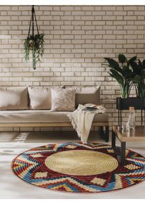 benuta nest Sis&auml;- ja ulkopy&ouml;re&auml; matto Kenya Moniv&auml;rinen &oslash; 160 cm Moniv&auml;rinen Rakennemix