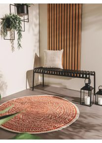 benuta nest Sis&auml;- ja ulkomatto Cleo Oranssi &oslash; 120 cm Oranssi Geometrinen,Ornament