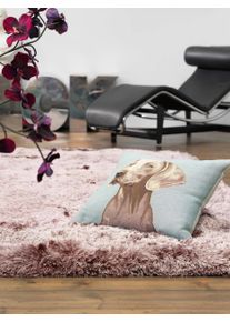 benuta Finest Py&ouml;re&auml; p&ouml;rr&ouml;matto Bright Vaaleanpunainen &oslash; 150 cm py&ouml;re&auml; Vaaleanpunainen Yksiv&auml;rinen