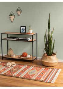 benuta pure K&auml;sinkudottu kilim-matto Zohra Moniv&auml;rinen/punainen 80x200 cm Moniv&auml;rinen/punainen Kelim,It&auml;mainen