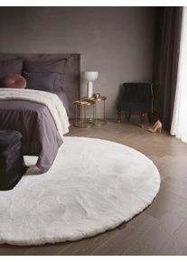 benuta Finest Py&ouml;re&auml; p&ouml;rr&ouml;matto Fine Valkoinen &oslash; 160 cm Valkoinen Yksiv&auml;rinen