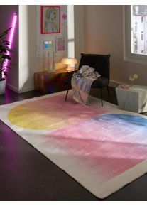 benuta POP Pest&auml;v&auml; matto Luna Moniv&auml;rinen/vaaleanpunainen 160x230 cm Moniv&auml;rinen/vaaleanpunainen Geometrinen