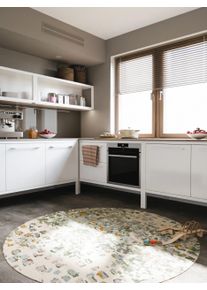 benuta nest Matto Casa Moniv&auml;rinen &oslash; 160 cm Moniv&auml;rinen Abstrakti