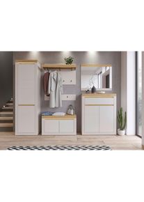 M&Ouml;BELIX M&ouml;belix , Eichefarben, Kaschmir , Holzwerkstoff , 1 Schublade(n) Schubladen , 247.6x204.7x34.6 cm , Beleuchtung , Garderobe, Garderoben-Set