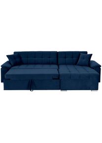 Livetastic , Blau , Textil , Uni , F&uuml;llung: Schaumstoffflocken , L-Form, einmalig seitenverkehrt montierbar , 257x167 cm , Stoffauswahl, Liegefunktion, Schlafen auf Sitzh&ouml;he, R&uuml;cken echt, haustierfreundlicher Bezug , Wohnzimmer, Sofas & Couches, Wohnlandschaften, Ecksofas