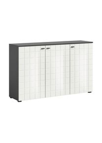 Mid.you , Wei&szlig; Hochglanz , Holzwerkstoff , 6 F&auml;cher , 138x87x37 cm , FSC MIX , Kleinm&ouml;bel, Kommoden, Sideboards