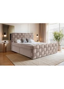 Livetastic , Beige , Textil , H3 , 160x200 cm , gepolstertes Kopfteil, Topper durchgehend, mit Schubk&auml;sten, in verschiedenen Gr&ouml;&szlig;en erh&auml;ltlich , Schlafzimmer, Betten, Boxspringbetten