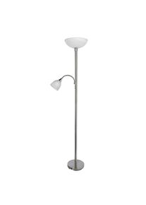 James Wood , Nickelfarben , Glas , 178 cm , Lesearm, mit Schalter , Beleuchtung, Innenleuchten, Stehleuchten, Stehlampen mit Leselampe