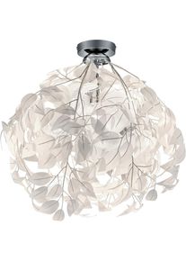 REALITY LEUCHTEN, Deckenleuchte &raquo;Leavy&laquo; E27 1 Stk. E27 Deckenlampe mit Bl&auml;tteroptik, &Oslash; 38cm, chromfarben,