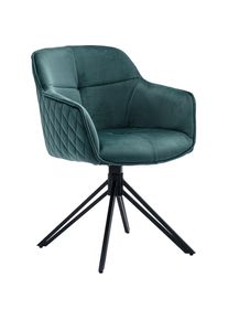 Stolkom, Armlehnstuhl &raquo;Emma&laquo; (Packung) 1 Stk.180 grad drehbar mit Auto-Return, gr&uuml;n/schwarz + schwarz, Polyester,