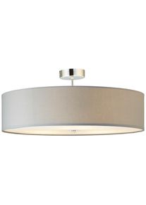 Brilliant, Deckenleuchte &raquo;Andria&laquo; E27 1 Stk. mit Stoffschirm, 26,5 cm H&ouml;he, &Oslash; 60 cm, E27, Metall/Textil, chromfarben/hellgrau,
