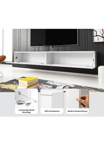 Home Affaire, Lowboard &raquo;LOWBOARD VERA, wahlweise mit oder ohne Beleuchtung&laquo; Modernes griffloses TV-Board, 180 cm TV-Schrank, stehend und h&auml;ngend, 