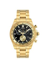 Versace, Herren, Chronograph &raquo;Versace CHRONO X&laquo; Quarzuhr, Armbanduhr, Herrenuhr,Swiss Made,Edelstahlband,Stoppfunktion, goldfarben, Imposanter 