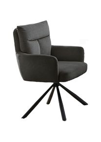 Stolkom, Armlehnstuhl &raquo;Sofia&laquo; (Packung) 1 Stk.180 grad drehbar mit Auto-Return, Federkern im Sitz, grau/schwarz + schwarz, Polyester,