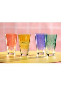 Leonardo, Gl&auml;ser-Set &raquo;Trinkglas, TWIST, 300 ml, 4er-Set&laquo; Longdrinkbecher, sp&uuml;lmaschinengeeignet, rot, Glas,