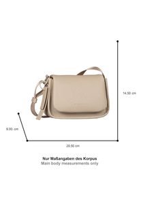 Tom Tailor, Damen, Umh&auml;ngetasche &raquo;Solene&laquo; mit starken Farben und verspieltem Anh&auml;nger auch als Schl&uuml;sselanh&auml;nger, beige, B/H/T: 20,5 cm x 14,5 cm x 9 