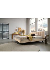 ATLANTIC HOME COLLECTION, Polsterbett gepolsterter Plattformbettrahmen, creme, 100% PES, Liegefl&auml;che L&auml;nge Breite: 200 cm x 180 cm - Chenille