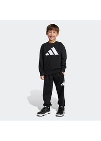 adidas Sportswear, Herren, Trainingsanzug &raquo;LK BL FL JOG&laquo; 2 Stk., Black / White, 116, Dieses Set f&uuml;r Kinder ist teilweise aus einem Mix aus recycelten 