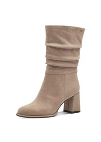 Tamaris, Damen, Stiefel , Blockabsatz, Kurzstiefel, in veganer Verarbeitung, taupe, 37, Klassischer Kurzstiefel mit praktischem Innenrei&szlig;verschluss