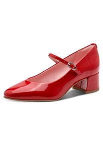 Tamaris, Damen, Spangenpumps , Blockabsatz, Abendschuh, Festtagsschuh mit verstellbarem Riemchen, rot, 36, Eleganter Pumps in veganer Verarbeitung