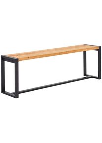 Mid.you Sitzbank, Naturfarben, Schwarz, Holz, Metall, Altholz, vollmassiv, 140x45x30 cm, Bsci, Garderobe, Garderobenb&auml;nke, Sitzb&auml;nke