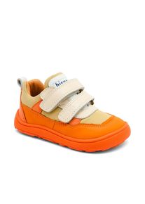 Barfu&szlig;schuh bisgaard "barefoot elroy", M&auml;dchen, Gr. 25, orange, Leder, Textil, Schuhe Barfu&szlig;schuh, Klettschuh mit flexibler Sohle, Gr&ouml;&szlig;enschablone zum Download