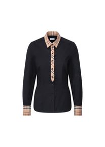 Seidensticker poplin bl&uacute;z kock&aacute;s elemekkel - nő - m&eacute;ret 40 - fekete