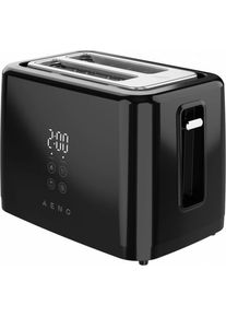 Aeno Electric Toaster, black, 220-240V, 50-60Hz, 780-930W, 2 slots, 3 modes, 7 browning levels, Toaster, Schwarz
