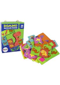 Lean Toys Doppelseitige Dominosteine ​​Dinosaurier 10x5cm 28 Stk