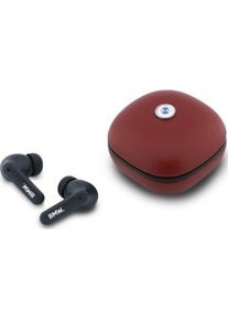 BMW Headphones Bluetooth TWS Leather Metal Logo ENC red (30 h, Docking, Kabellos), Kopfh&ouml;rer, Rot