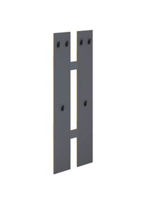 Mid.you , Anthrazit, Honigeiche , Holzwerkstoff , 57x140x20 cm , Garderobe, Wandhaken & Paneele, Wandgarderobe