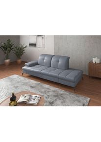 Sit & More Sit & More , Graublau , Textil, Leder , Kombination Echtleder/Stoff , Nappaleder , 231x90x122 cm , Goldenes M, Made in Europe, DGM-Klimapakt , Armteil links , Wohnzimmer, Sofas & Couches, Relaxliegen & R&eacute;cami&egrave;ren