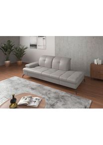 Sit & More Sit & More , Hellgrau , Leder , Echtleder , Nappaleder , 231x90x122 cm , Goldenes M, Made in Europe, DGM-Klimapakt , R&uuml;cken echt, Armteil links , Wohnzimmer, Sofas & Couches, Relaxliegen & R&eacute;cami&egrave;ren