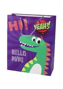 Lean Toys, Geschenkverpackung, Lila Dinosaurier-Geschenkt&uuml;te 41,5 x 30 x 12 cm