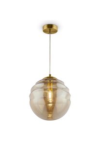 Maytoni, Pendelleuchte, Vinare Pendelleuchte, H&auml;ngeleuchte E14 Messing Bernstein, Amber Glas (E14)