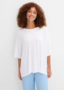 bonprix Femei Bluză oversize din viscoză fluidă, alb, 52/54