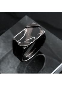 Holzkern Anello Binomial Argento Antico e Marmo