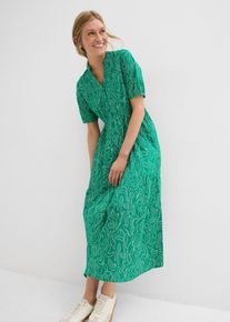 Robe midi ample 100% coton - vert - taille 46 - 100% coton - bonprix