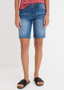 bonprix Bermudy dżinsowe Straight, mid waist, niebieski, 46