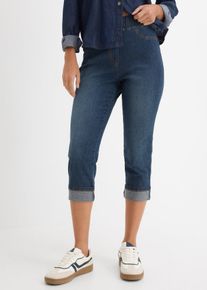 bonprix Női Slim Fit farmer, Mid Waist, pamut, k&eacute;k, 38