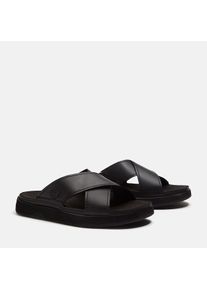 Sandale Timberland "CASCO COVE - SLIDE SANDAL", Herren, Gr. 45, Synthetik, schwarz (blk full grain), Leder, Schuhe Sandale, aus Timberland Premium Leder