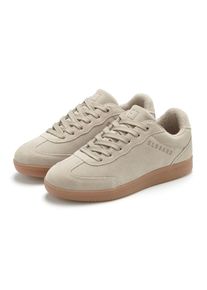 Sneaker ELBSAND "Freizeitschuh, Schn&uuml;rschuh, Turnschuh, Retro Sneaker, Lederschuh", Damen, Gr. 36, beige, Obermaterial: 93% Rindsleder, 7% Lederimitat. Decksohle: 100% Textilmaterial. Futter: 100% Textilmaterial. Laufsohle: 100% Synthetik, Veloursleder, unifarben, Basic, Schuhe Sneaker, Ledersneaker, Schn&uuml;rhalbschuh aus Leder im modernen Retro Look, Topseller