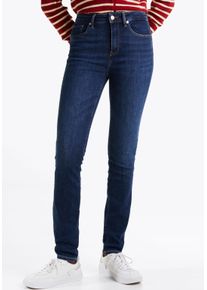 Skinny-fit-Jeans Tommy Hilfiger "HERITAGE COMO SKINNY RW", Damen, Gr. 34, L&auml;nge 30, blau (nos dunkelblau), Denim/Jeans, Obermaterial: 95% Baumwolle, 4% Elastomultiester, 1% Elasthan, unifarben, figurbetont lang, Jeans Skinny-fit-Jeans, mit Tommy Hilfiger Logo-Badge, 5-Pocket-Stil