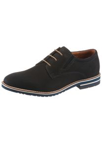 Schn&uuml;rschuh Salamander, Herren, Gr. 47, schwarz (dunkelblau), Leder, Basic, Schuhe Schn&uuml;rschuh, Schn&uuml;rer, Business Schuh, Halbschuh mit Blockabsatz