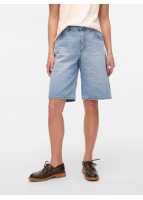 V&eacute;ro Moda Jeansshorts VERO MODA "VMRAILA MR DENIM JORTS NOOS", Damen, Gr. L (40), N-Gr, light blau denim, Denim/Jeans, Obermaterial: 100% Baumwolle, unifarben, loose fit kurz, Jeans Jeansshorts, Baumwolle, loose fit